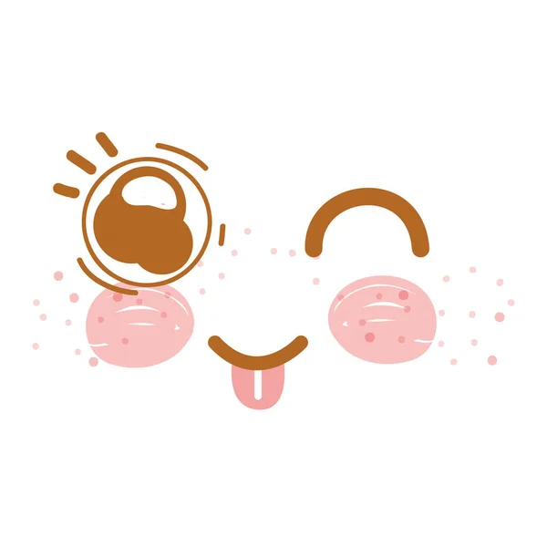 Kawaii Funny Face Tougue Vector Illustration Design — Stock Vector