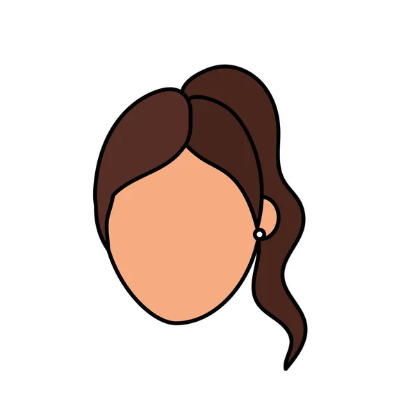 Социальный Аватар Женщина Прической Дизайн Векторной Иллюстрации — стоковый вектор