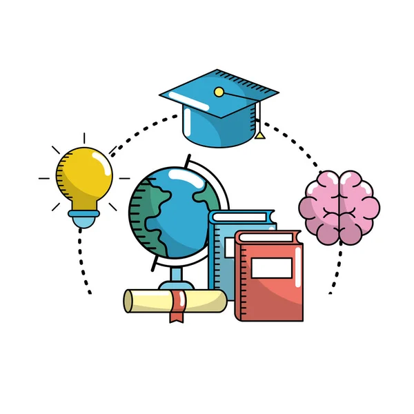 Utensílios Conhecimento Escolar Para Educação Aprender Ilustração Vetorial — Vetor de Stock