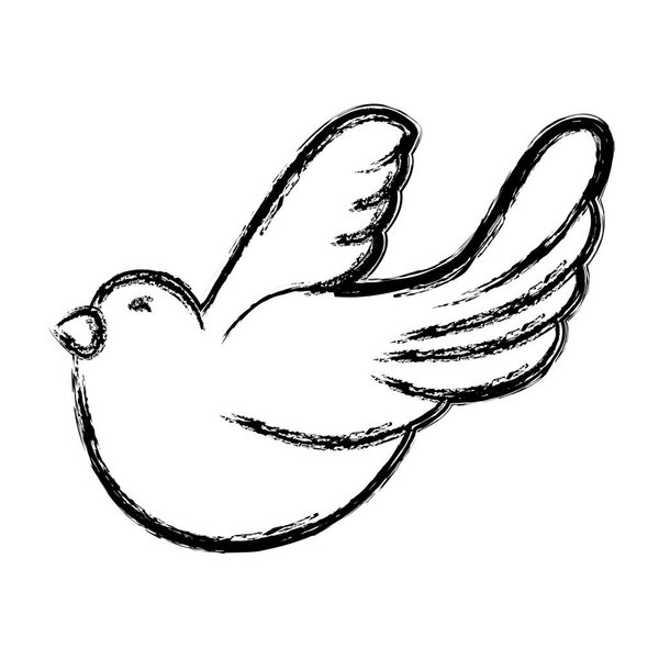figure cute dove animal peace symbol vector illustration