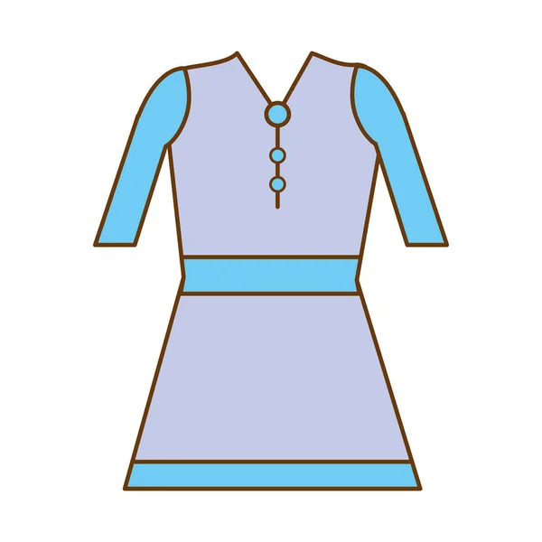 Piękna Krótka Sukienka Dorywczo Tkaniny Ilustracji Wektorowych — Wektor stockowy