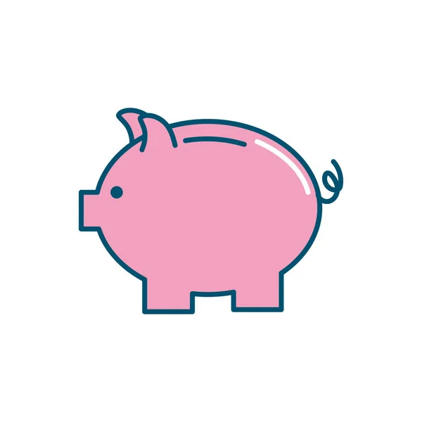 Projekt Ładny Świnia Aby Zaoszczędzić Pieniądze Wektor Ilustracja — Wektor stockowy
