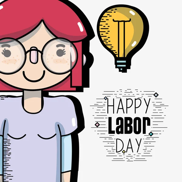 man celebrating holiday of labor day vector illustration