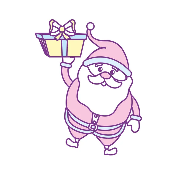 Santa Claus Avec Costume Noël Cadeau Cadeau Vectoriel Illustration — Image vectorielle