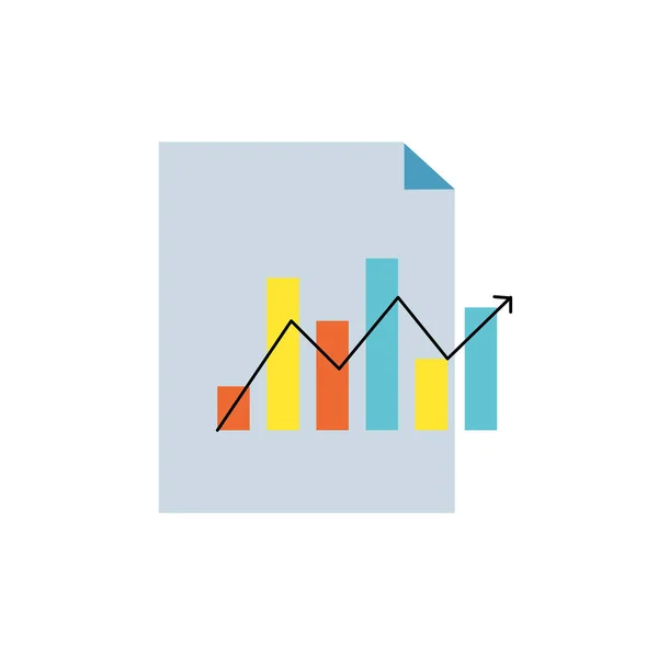 Document Avec Diagramme Barres Statistiques Illustration Vectorielle Croissante Flèche — Image vectorielle