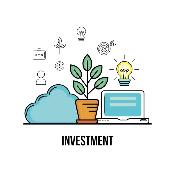 Investissement Analyse Pour Busines Stratégie Entreprise Illustration Vectorielle — Image vectorielle