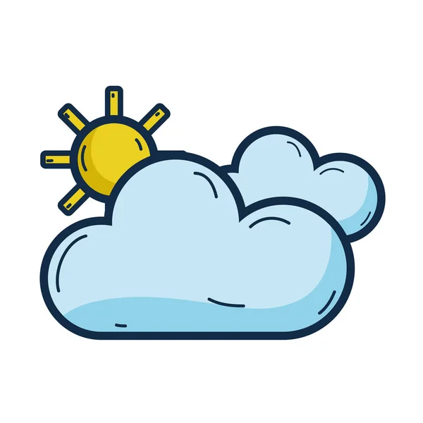 Beauty Weather Clouds Sun Vector Illustration — Stock Vector