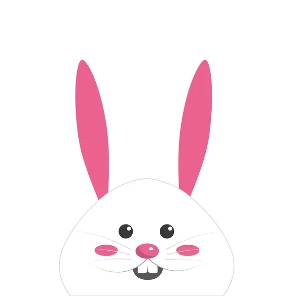 Bonita Cara Conejo Feliz Animal Ilustración Vecor — Archivo Imágenes Vectoriales