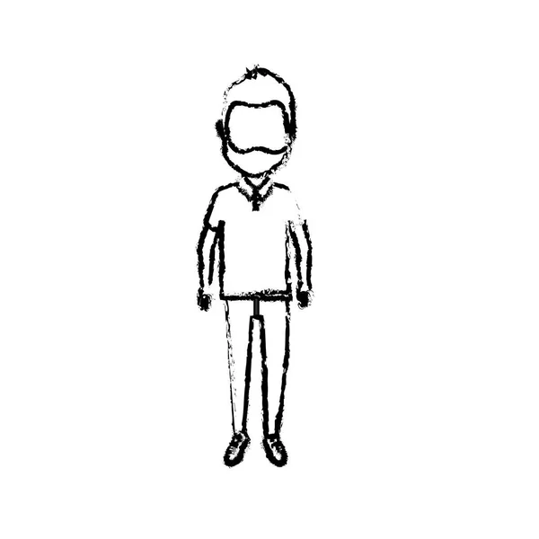 Figure Man Shirt Pants Design Vector Illustration — Stock Vector