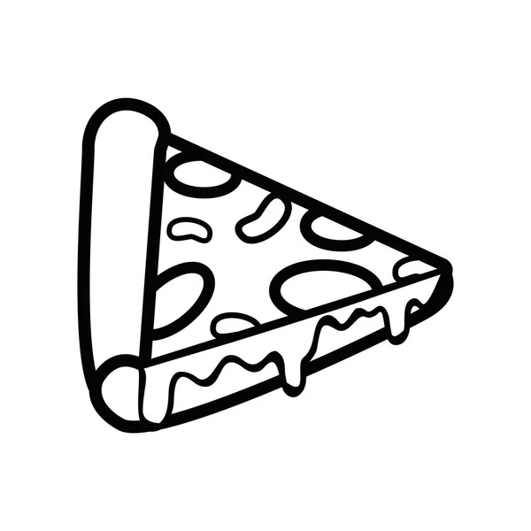 Silueta Comida Rápida Pizza Comida Vector Ilustración Diseño — Vector de stock