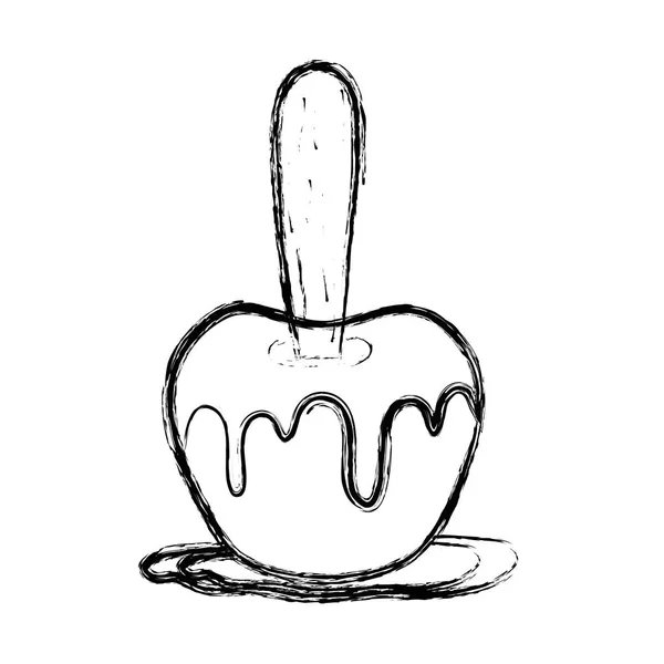 Obrázek Lahodné Čokoládové Jablko Ovoce Svačinu Vektorové Ilustrace — Stockový vektor