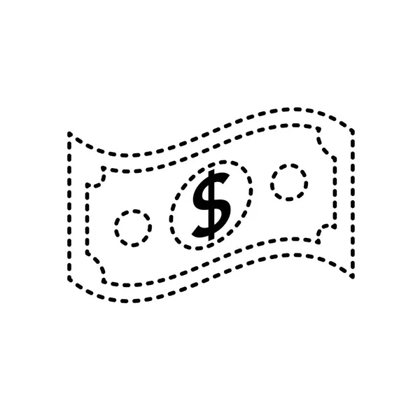 ドット形状ドル手形の現金お金のアイコン ベクトル図 — ストックベクタ