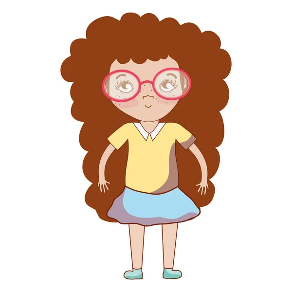Όμορφο Κορίτσι Γυαλιά Και Casual Wear Εικονογράφηση Διάνυσμα — Διανυσματικό Αρχείο