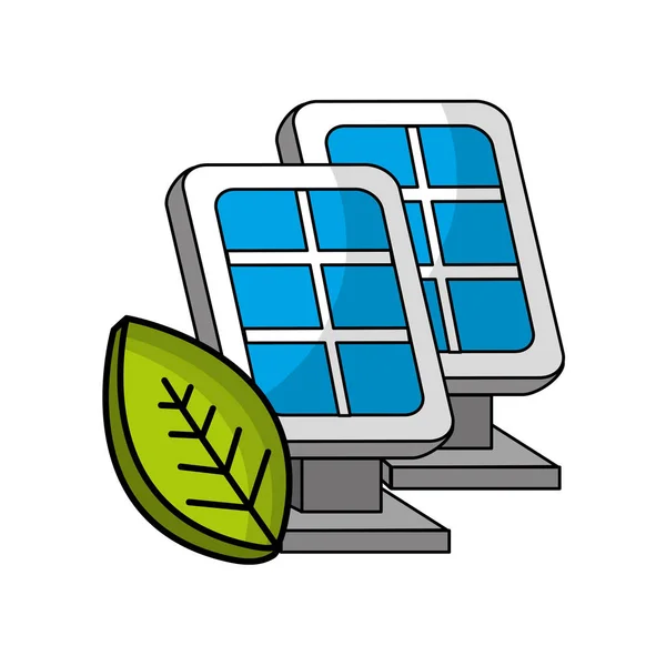 Energía Solar Icono Ecológico Diseño Ilustración Vectorial — Vector de stock