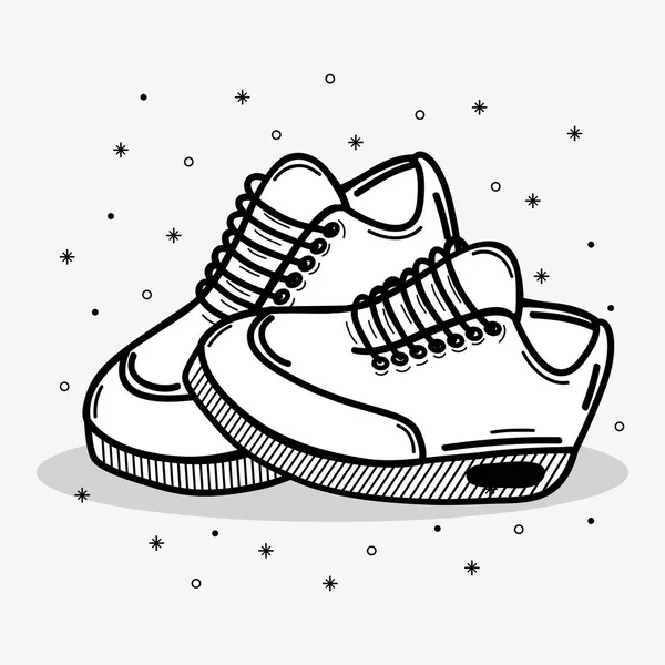 Platt Linje Bekväma Sneakers Fitness Vektorillustration — Stock vektor