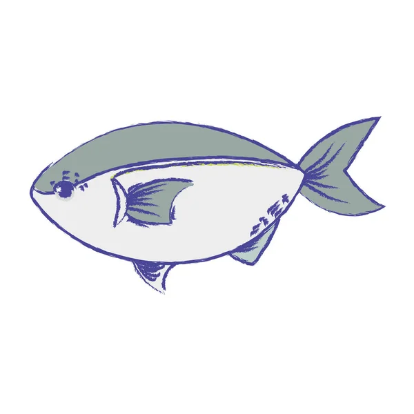 Deliciosos Pescados Mariscos Con Nutrición Natural Vector Ilustración — Archivo Imágenes Vectoriales