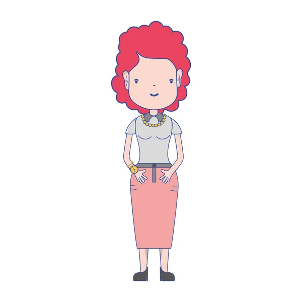 Femme Avec Haistyle Vêtements Décontractés Illustration Vectorielle — Image vectorielle