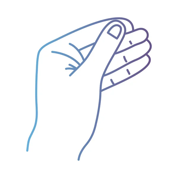 Line Person Hand Med Finger Och Siffror Vektorillustration — Stock vektor