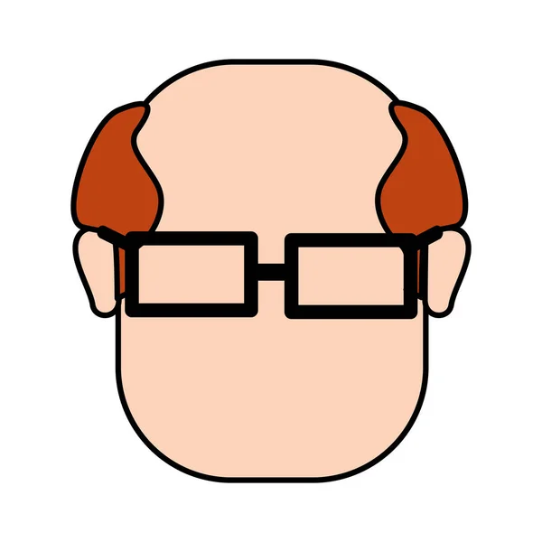 Cara Hombre Con Peinado Gafas Diseño Ilustración Vectorial — Vector de stock