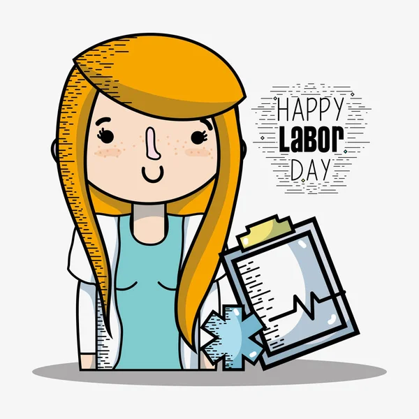 man celebrating holiday of labor day vector illustration