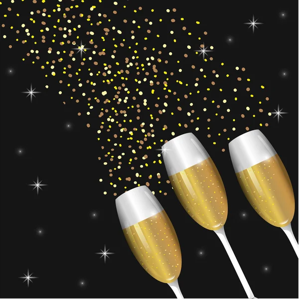 Yıldız Tatil Vektör Çizim Kutlamak Için Şampanya Kadehi — Stok Vektör