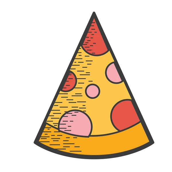 Deliciosa Rebanada Pizza Vector Alimentos Ilustración — Archivo Imágenes Vectoriales