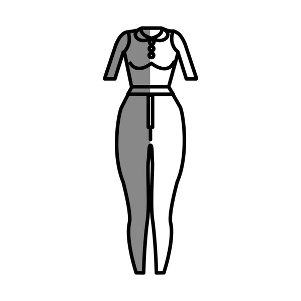 Línea Moda Blusa Pantalones Tela Estilo Vector Ilustración — Vector de stock