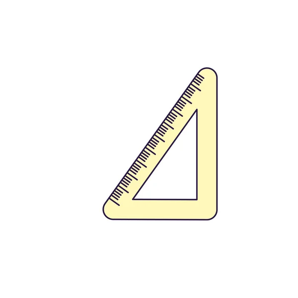 Escuela Triángulo Regla Objeto Diseño Vector Ilustración — Vector de stock