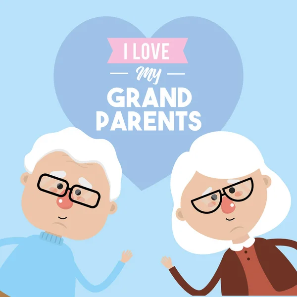 Ich Liebe Meine Großeltern Feier Design Vektor Illustration — Stockvektor