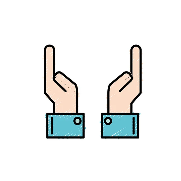 Empresário Mãos Para Cima Com Dedos Design Vetor Ilustração — Vetor de Stock