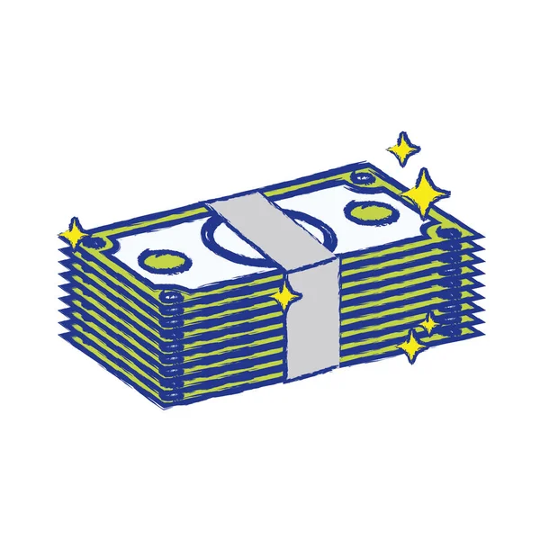 Bills Dollar Cash Money Commercial Economy Vector Illustration — Stock Vector