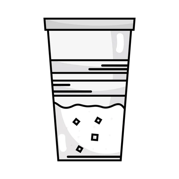 Line Delicious Coffe Espresso Glass Vector Illustration Icon — Stock Vector