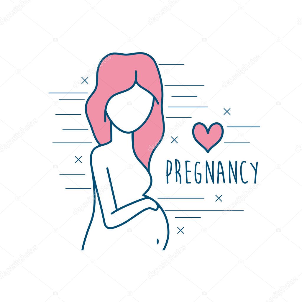 woman fertilization medicine to pregnancy reproduction vector illustration