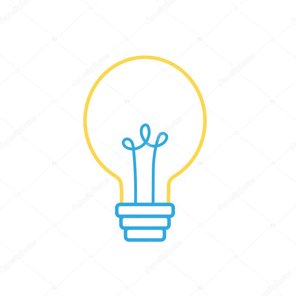 line electric bulb light and power energy vector illustration