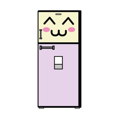 Kawaii şirin mutlu mutfak gereçler vektör çizim