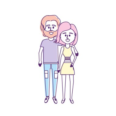 Çift clouthes tasarım vektör çizim simgesi ile birlikte