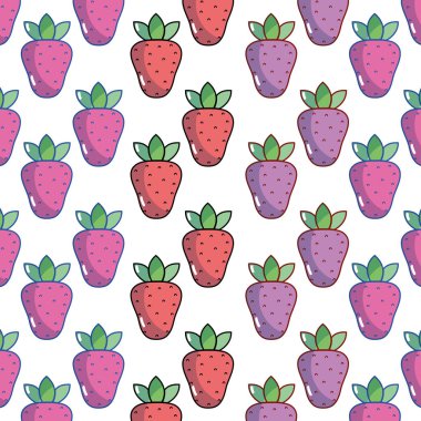 lezzetli çilek meyve sağlıklı yaşam arka plan, vektör çizim için