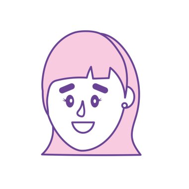 Avatar kadın baş saç modeli tasarımı ile illüstrasyon vektör