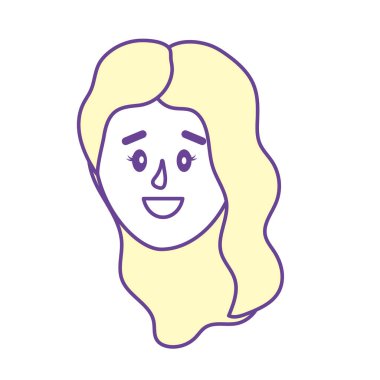 Avatar kadın baş saç modeli tasarımı ile illüstrasyon vektör