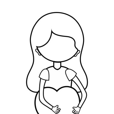 satır uzmanı kadın doktor kalp vektör çizim ile