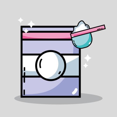 iç giyim temizlemek için çamaşırhane ekipmanları illüstrasyon vektör