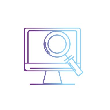 çizgi bilgisayar teknolojisi bilgi büyüteç vektör çizim ile