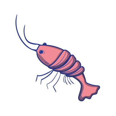 deniz ürünleri ıstakoz yemek doğal maddeler vektör çizim ile