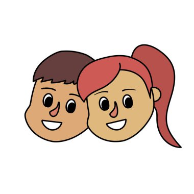 Çocuk kafa ile birlikte saç modeli tasarım illüstrasyon vektör