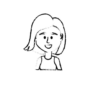 Şekil avatar kadın saç modeli ve bluz tasarım vektör çizim ile