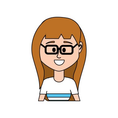 Avatar kadın saç modeli ve bluz tasarım vektör çizim ile