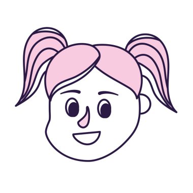 avatar kız baş saç modeli tasarımı ile illüstrasyon vektör