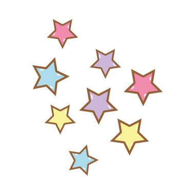 şirin ışık yıldızlar gökyüzünde, vektör çizim