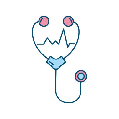 stetoskop tıbbi alet kardiyolog simgesi için illüstrasyon vektör