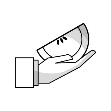 organik elma meyve el simgesi, vektör çizim şekil